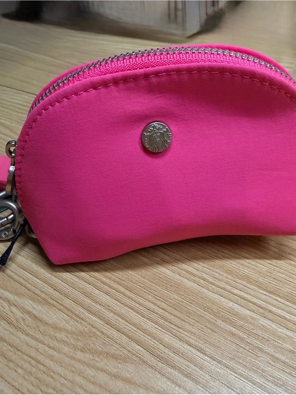 Starbucks Summer In Pink Wristlet Coin Pouch with Strawberry Charm